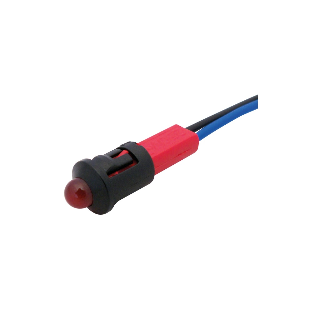 [260N24R] PILOTO FRONTAL NEGRO. D.8MM 24V ALTA LUMINOSIDAD ROJO GAVE