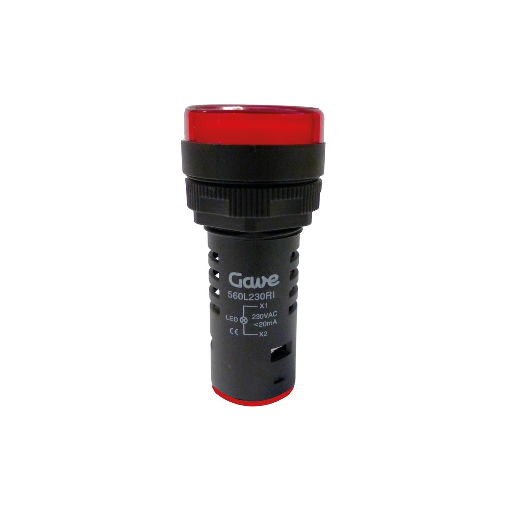 PILOTO MULTILED D. 22,5MM 230V ROJO INTERMITENTE GAVE