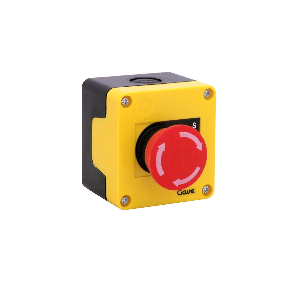 PULSADOR DE SETA GAVE GIRAR PARA DESENCLAVAR Ø40MM. 1NA+1NC