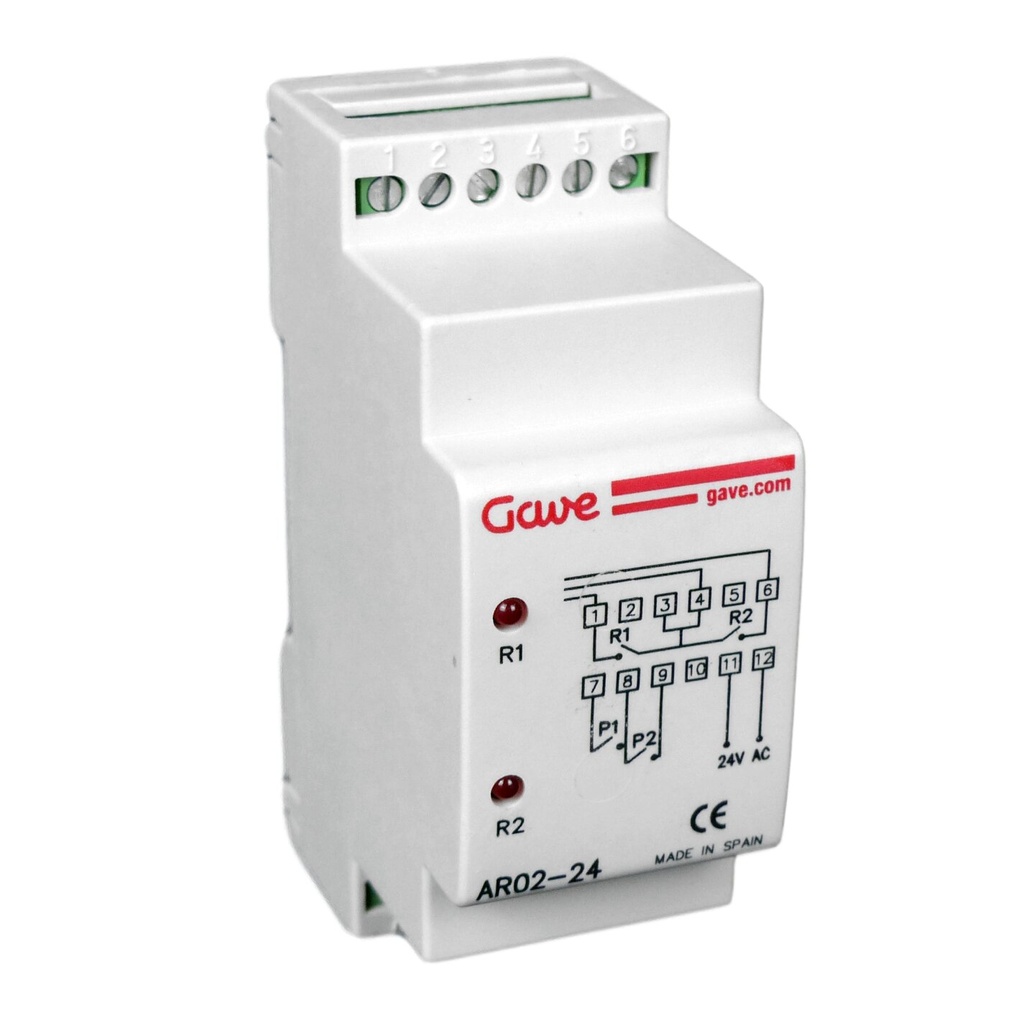 [AR02-24AC] RELE DE ALTERNANCIA GAVE SIMULTANEO 24V AC