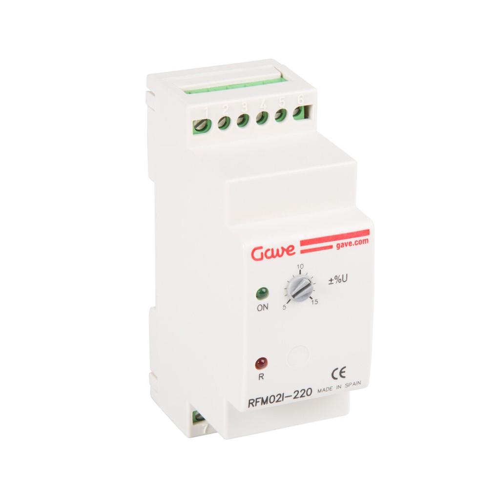 [RFM02I-220] RELE CONTROL SECUENCIA, FALLO FASE,VARIACION DE TENSION INMEDIATO 3F - 230V MONOFASICO GAVE