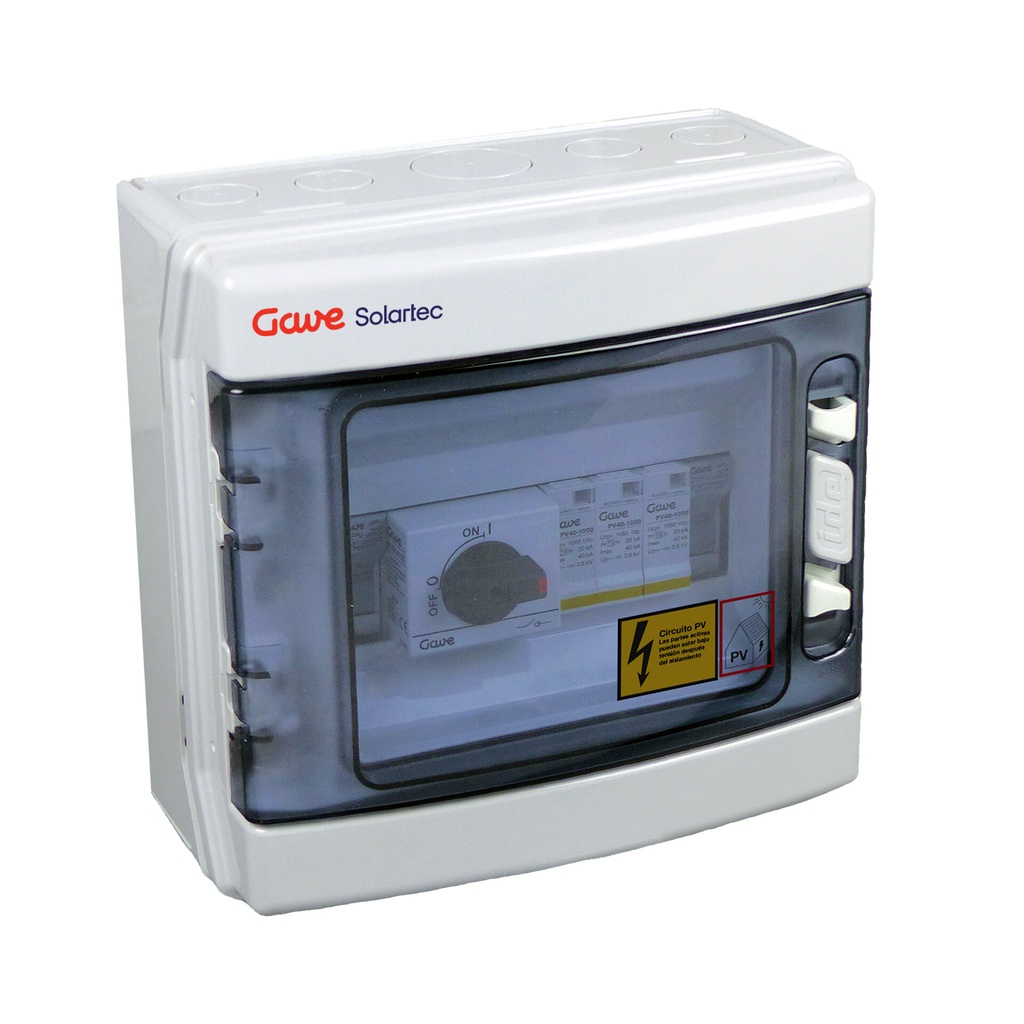 [STM11025D20] CAJA MODULAR GAVE CONEXION PV 1 STRING FUSIBLE 20A + PROTECTOR SOBRETENSION I+II