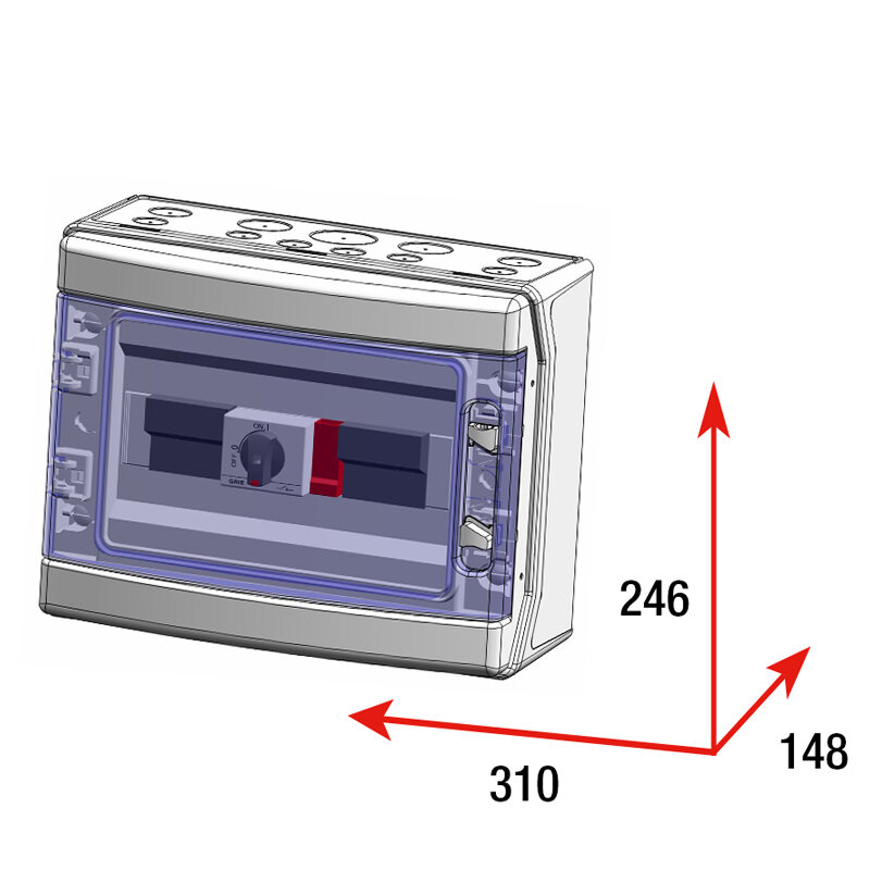 [STM3-740P12] CAJA MODULAR GAVE CONEXIÓN PV - 3STR.FUS 12A + PROTECTOR SOBRETENSION UN 75V