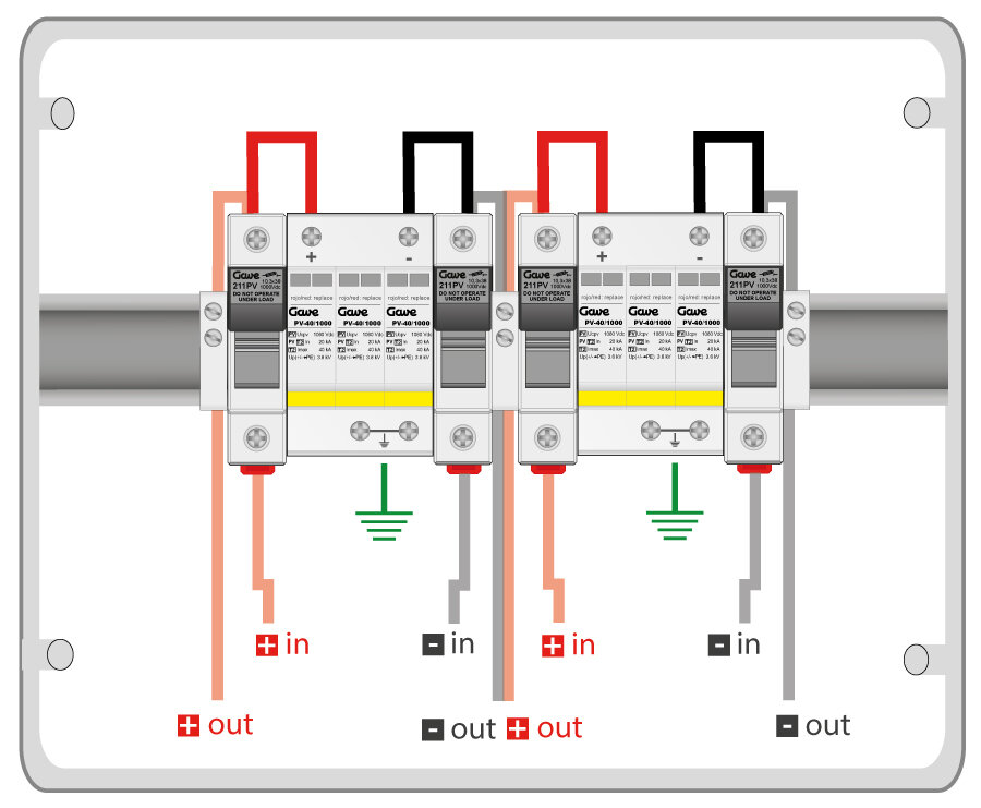 [STM110NSP12/2] CAJA MOD.1STR.1000V FUS12A 2MPPT GAVE