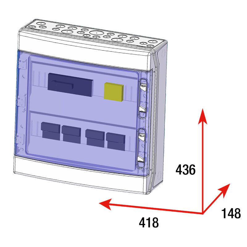 [STM61080P12] CAJA MODULAR GAVE CONEXION PV 6 STR. FUS. 12A + PROT.SOBRETENSION II