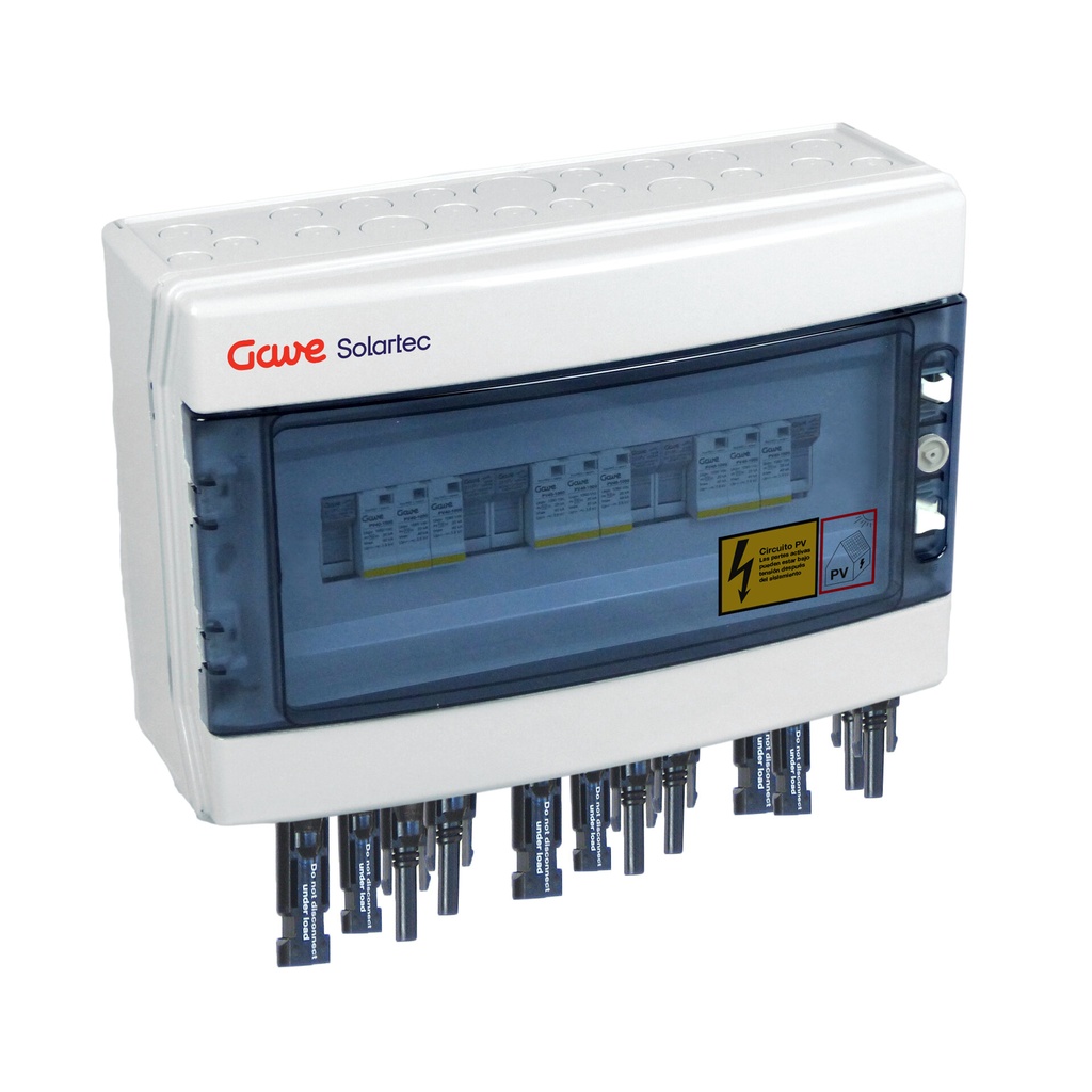 [STM110MCP15/3] CAJA MODULAR GAVE CONEXIÓN MC4 3MPPT - 1STR.FUS 15A - SIN SECCIONADOR + PROTECTOR SOBRETENSION II