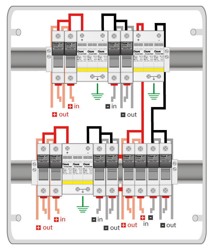 [STM210NSP12S/3] CAJA MOD.2STR.1000V FUS12A 3MPPT SALIDAS INDIVIDUALES GAVE