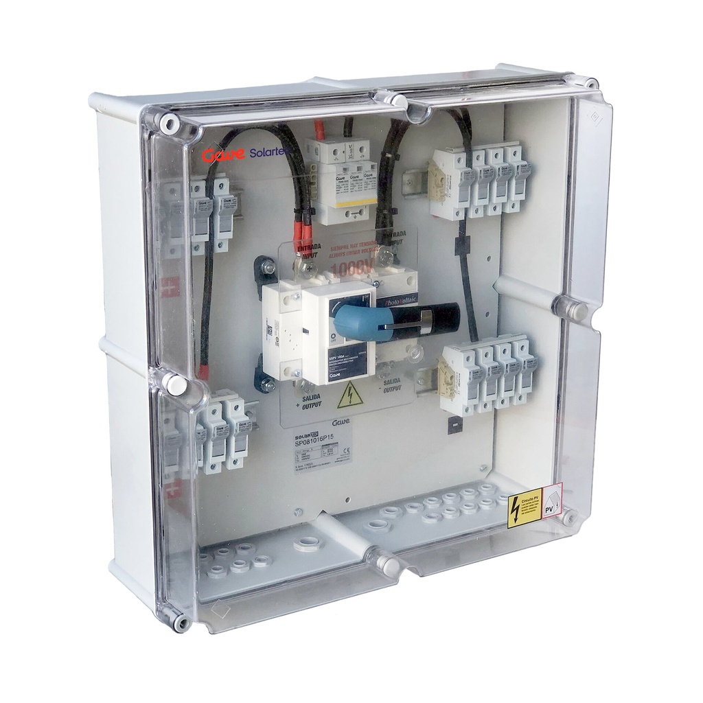 [SP071016P15] CAJA CONEXIÓN GAVE PV 7 STRINGS - FUS 15A -SECCIONADOR 160 + PROTECTOR SOBRETENSIONES