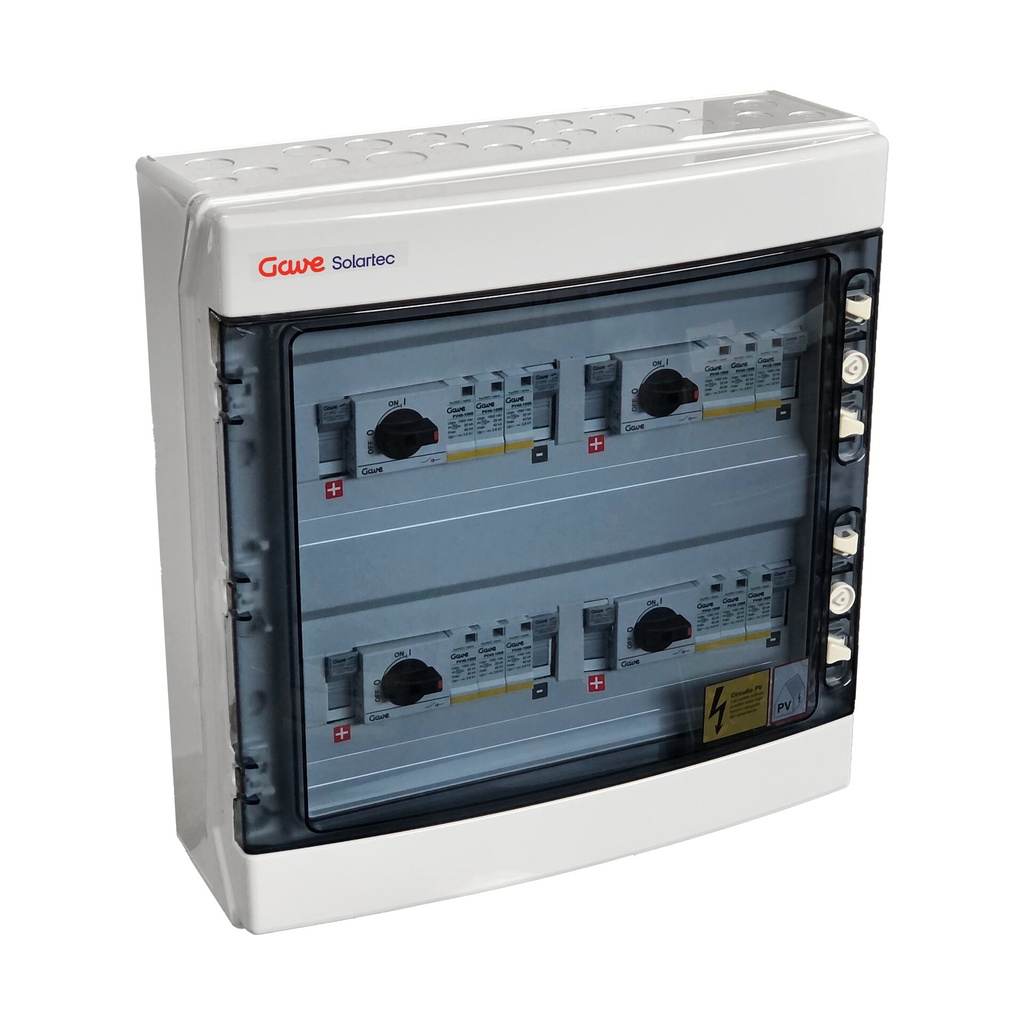 [STM11025P20/4] CAJA MODULAR GAVE CONEXIÓN PV - 1STRINGS 1000V 25A FUS20A 4MPPT SALIDAS INDIVIDUALES