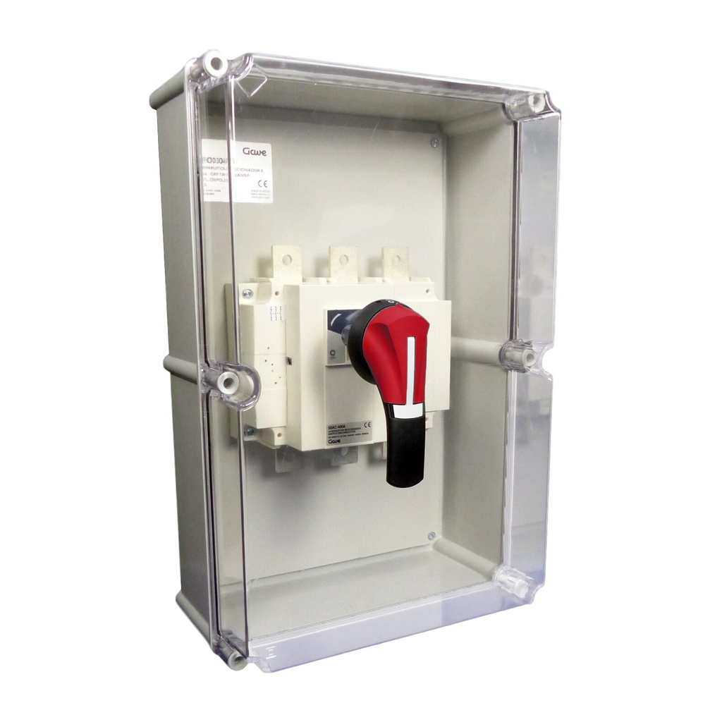 [CP003063] INTERRUPTOR 3PX630 EN CAJA POLIESTER TAPA TRANSPARENTE GAVE