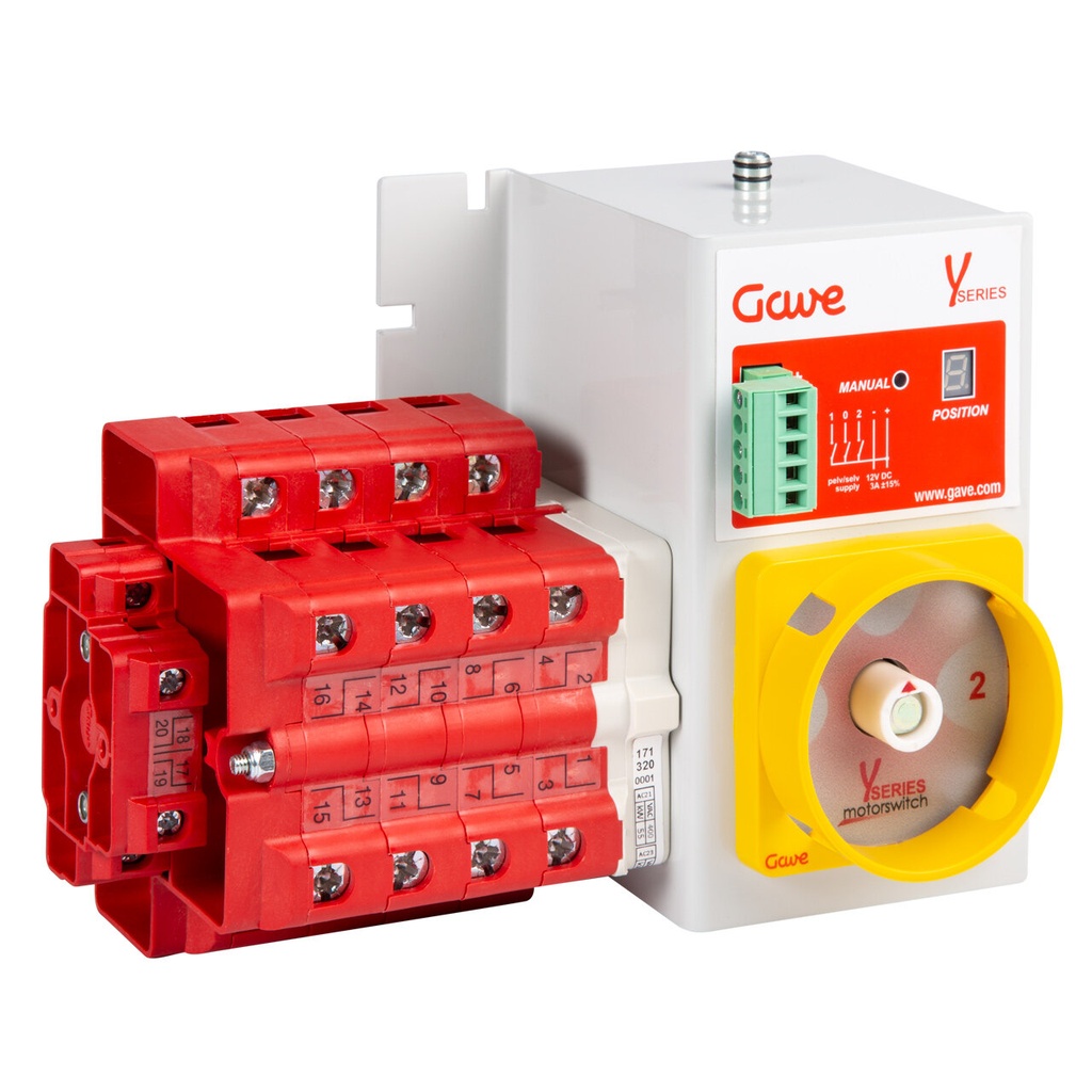 [YL8637301] CONMUTADOR  MOTORIZADO ENTRADA INFERIOR 1-0-2 3P 125A. 12V DC GAVE