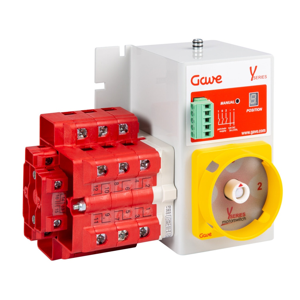 [YL8629301] CONMUTADOR  MOTORIZADO ENTRADA INFERIOR 1-0-2 3P 200A. 12V DC GAVE