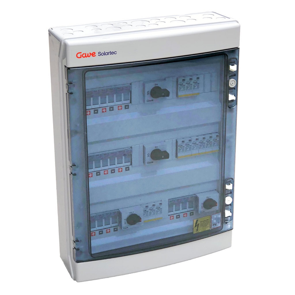 [STP01298] CAJA MODULAR CONEXIÓN PV 4MPPT - 3/3/2/2 STRINGS FUS 15A + PROTECTOR SOBRETENSION II GAVE