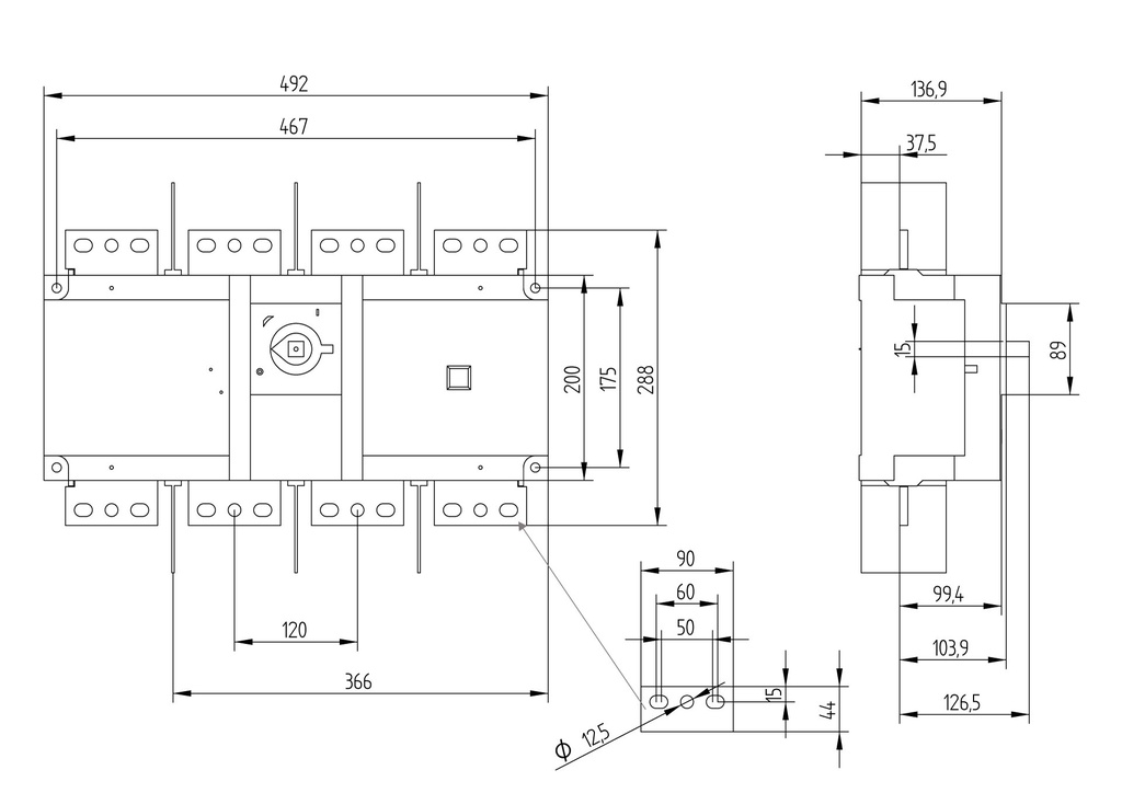 [55AC4120] INTERRUPTOR SECCIONADOR 4P x 1250A GAVE
