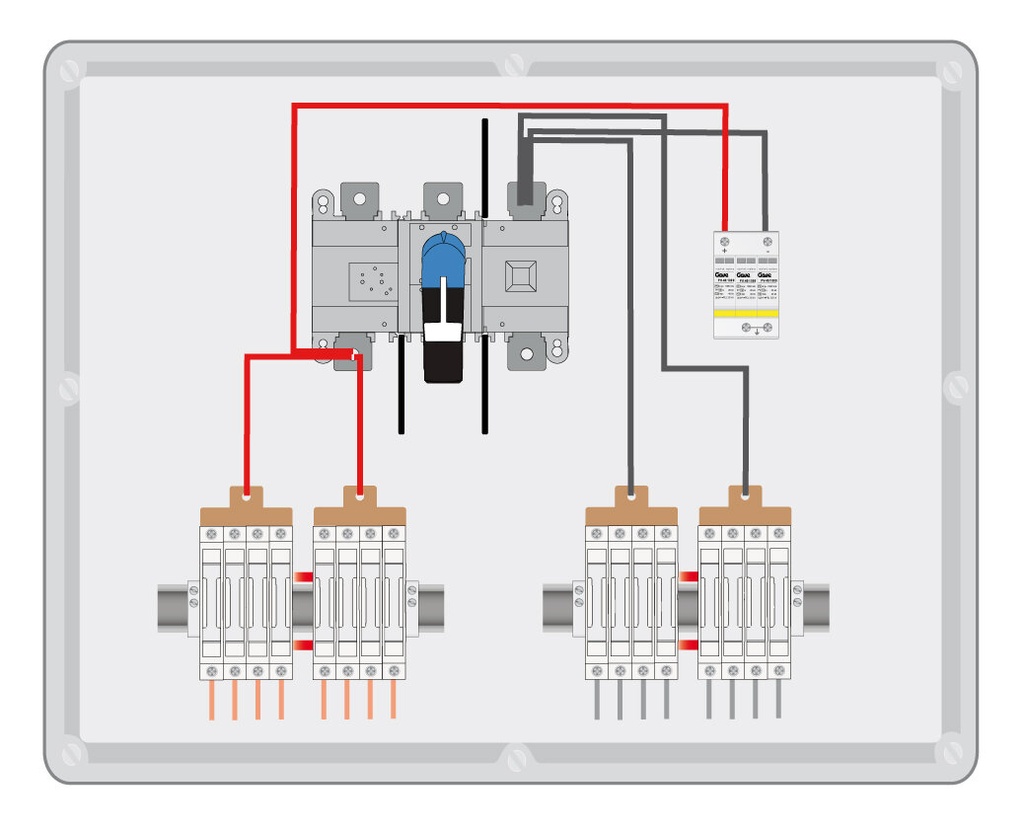 [SP081516D15] CAJA CONEXIÓN PV 1500V 8 STRINGS - FUS 15A - SECCIONADOR 160A + PROTECTOR SOBRETENSIONES GAVE