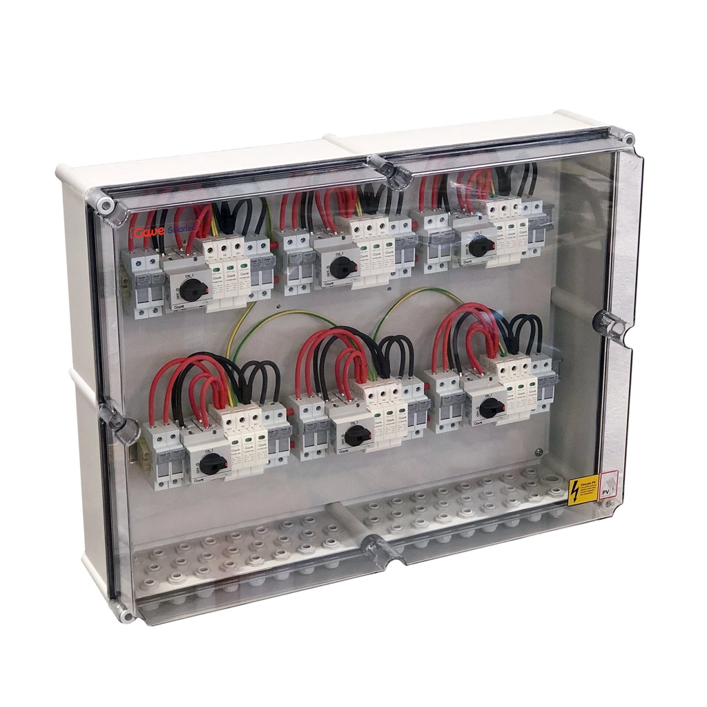 [SLP21025P15S/6] CAJA CONEXIÓN PV - 2 STRINGS x MPPT 1000V 25A FUS15A 6MPPT SALIDAS INDIVIDUALES GAVE