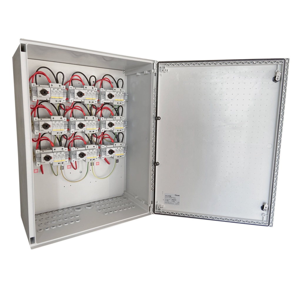 [SLA11025P15/9] ARMARIO CONEXIÓN 1000V PV - 9 MPPT 1 STRING FUS 15A - SECCIONADOR 25A + PROTECTOR SOBRETENSIONES CLASE II GAVE