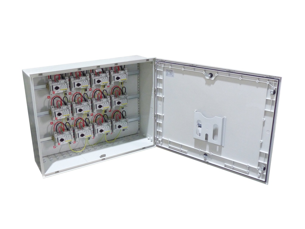 [SLA1H525D20/12] ARMARIO CONEXIÓN 1500V PV - 12 MPPT 1 STRING FUS 20A - SECCIONADOR 25A + PROTECTOR SOBRETENSIONES CLASE I+II